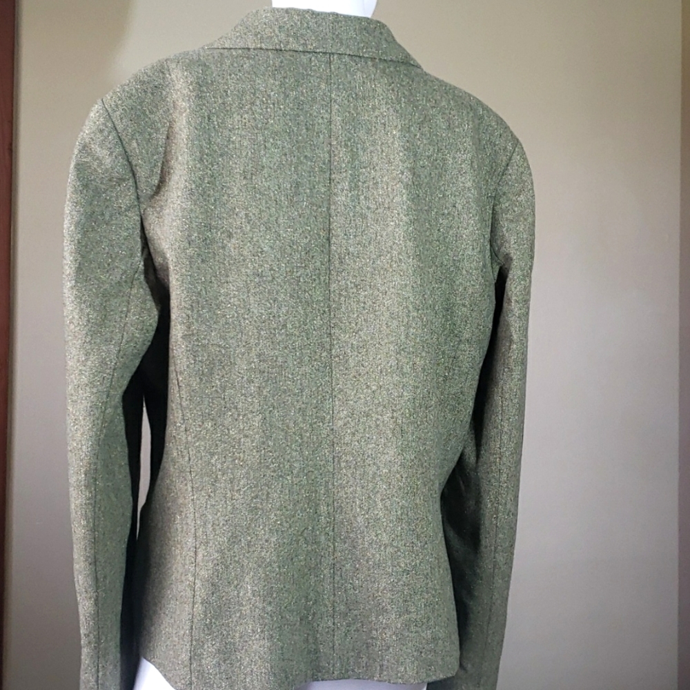 Vintage Casual Corner Women's Beige/Green Jacket Size 16 MadeiIn Romania - Picture 6 of 11